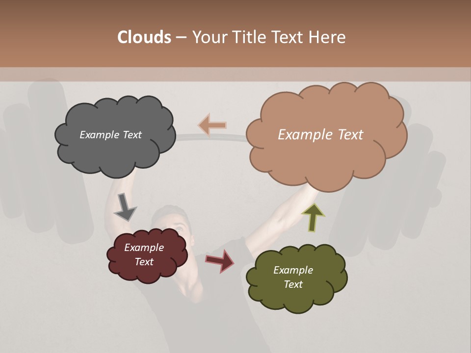 A Man Is Holding A Barbell Over His Head PowerPoint Template