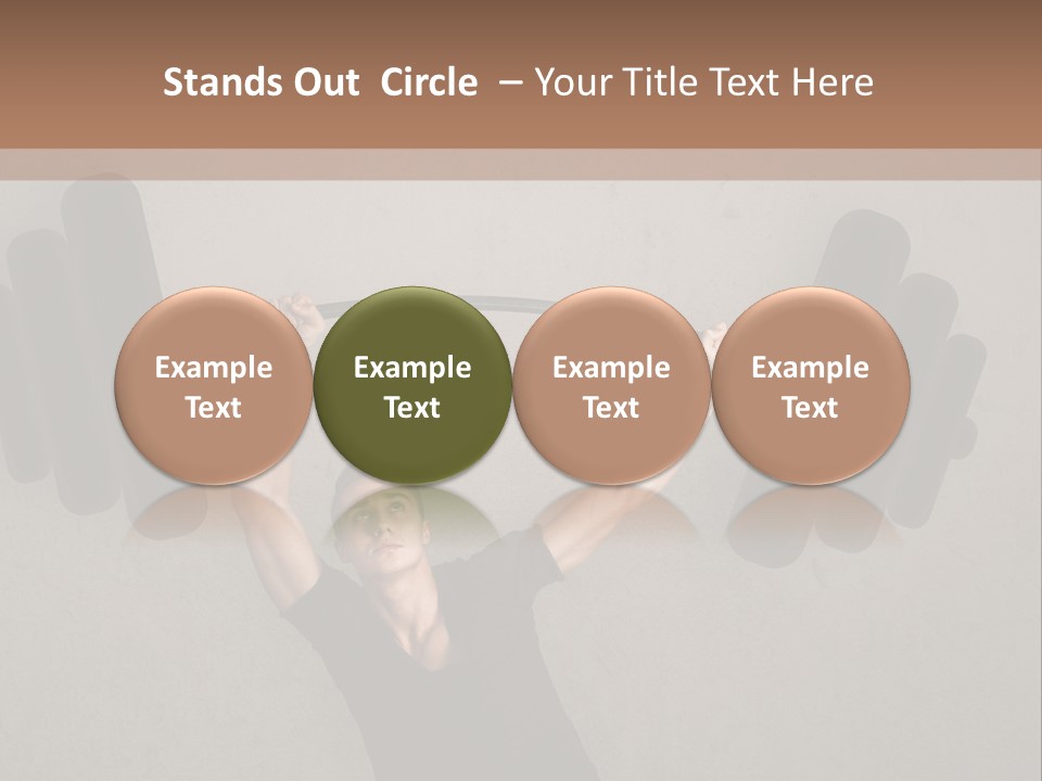 A Man Is Holding A Barbell Over His Head PowerPoint Template