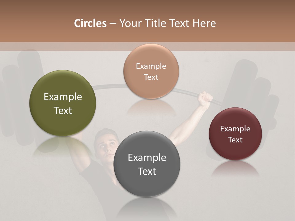 A Man Is Holding A Barbell Over His Head PowerPoint Template