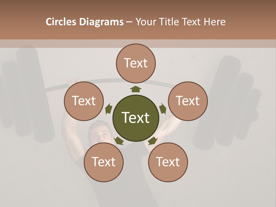 A Man Is Holding A Barbell Over His Head PowerPoint Template