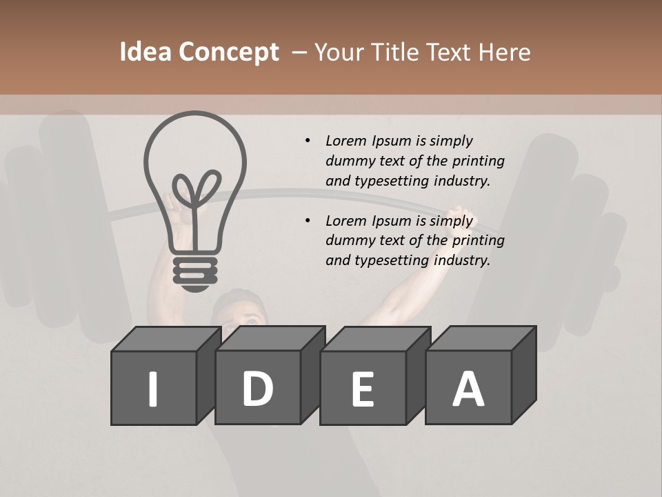 A Man Is Holding A Barbell Over His Head PowerPoint Template