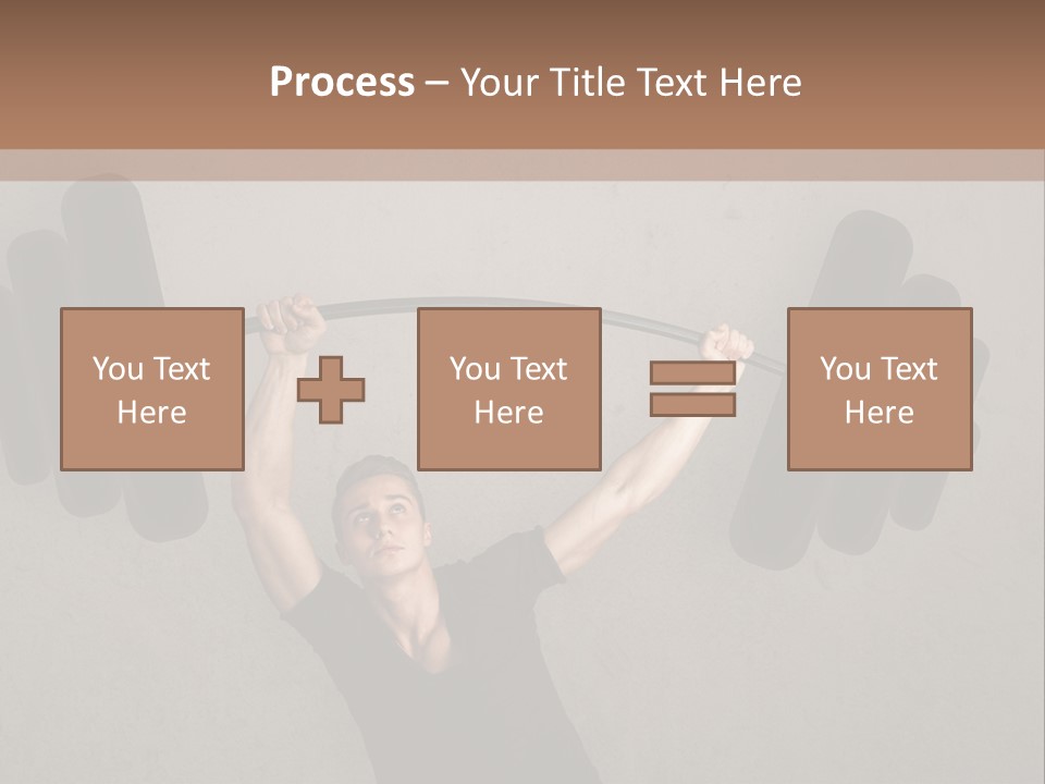A Man Is Holding A Barbell Over His Head PowerPoint Template