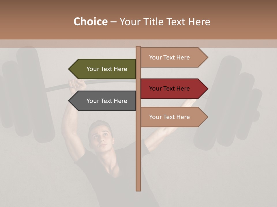 A Man Is Holding A Barbell Over His Head PowerPoint Template