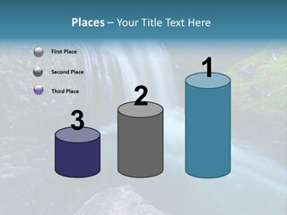 A Waterfall With Blue Water In The Middle Of A Forest PowerPoint Template