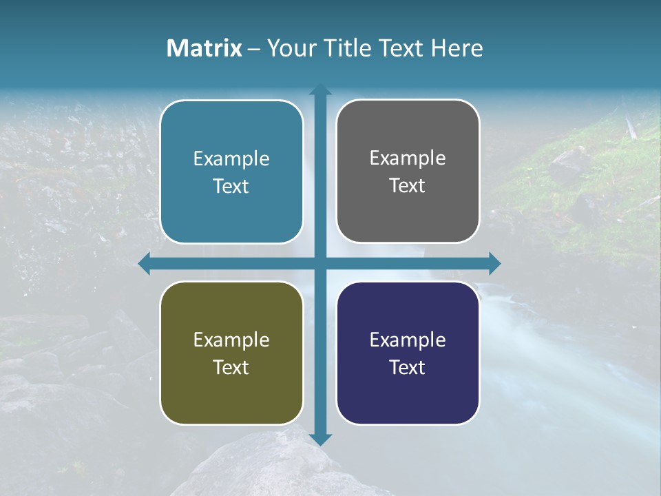 A Waterfall With Blue Water In The Middle Of A Forest PowerPoint Template