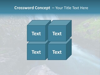 A Waterfall With Blue Water In The Middle Of A Forest PowerPoint Template