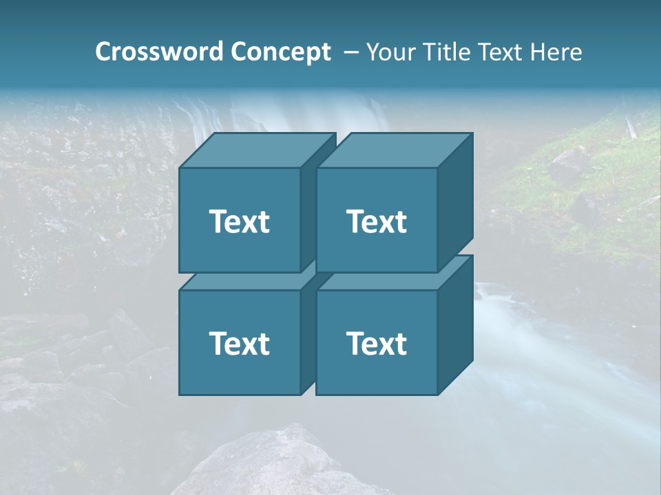 A Waterfall With Blue Water In The Middle Of A Forest PowerPoint Template