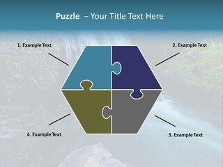 A Waterfall With Blue Water In The Middle Of A Forest PowerPoint Template