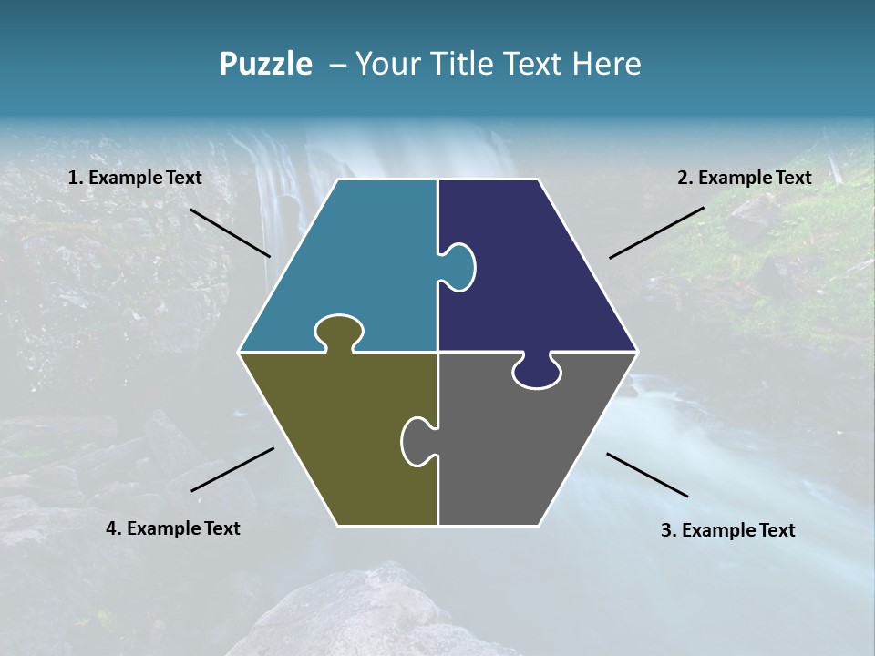 A Waterfall With Blue Water In The Middle Of A Forest PowerPoint Template