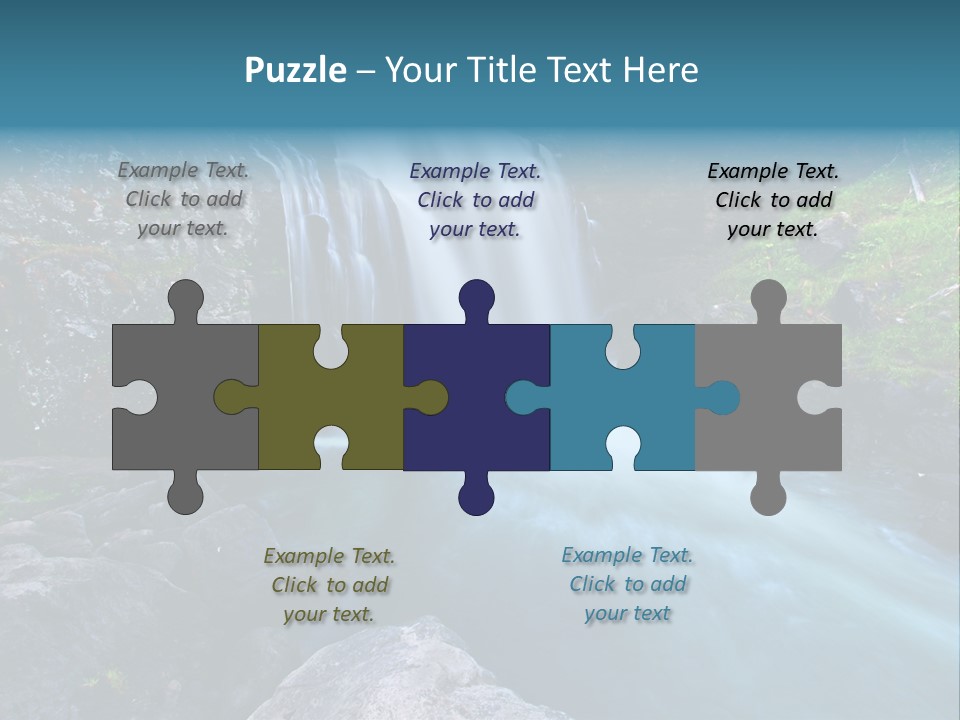 A Waterfall With Blue Water In The Middle Of A Forest PowerPoint Template