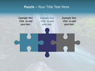 A Waterfall With Blue Water In The Middle Of A Forest PowerPoint Template