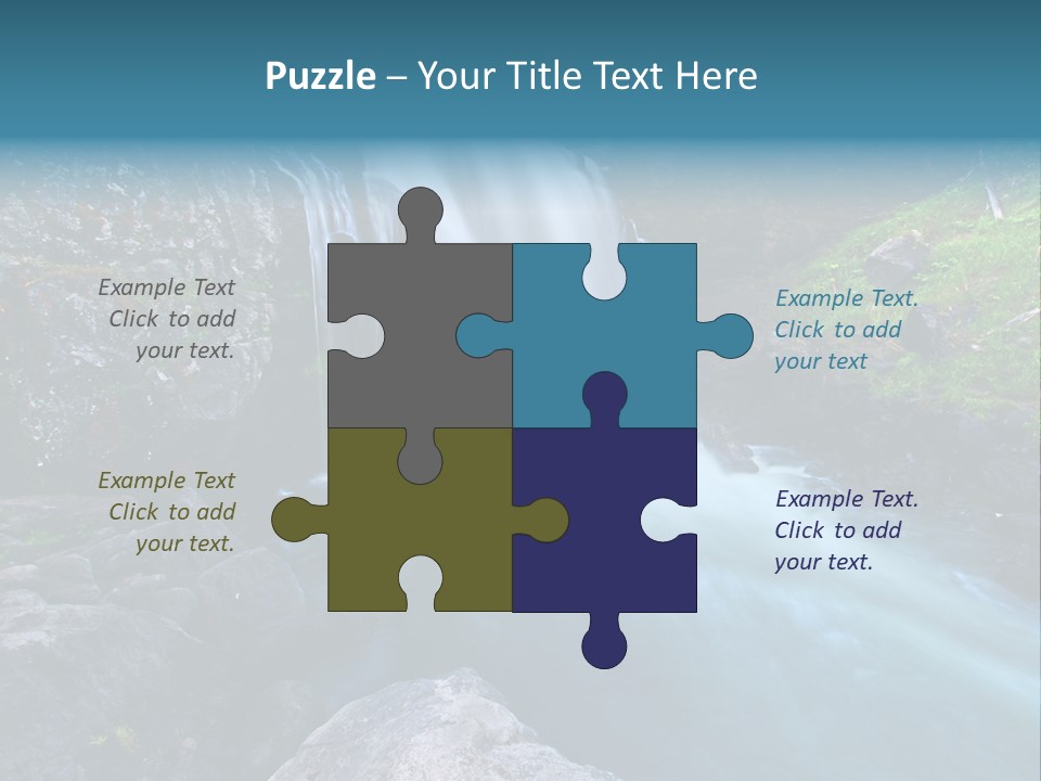 A Waterfall With Blue Water In The Middle Of A Forest PowerPoint Template