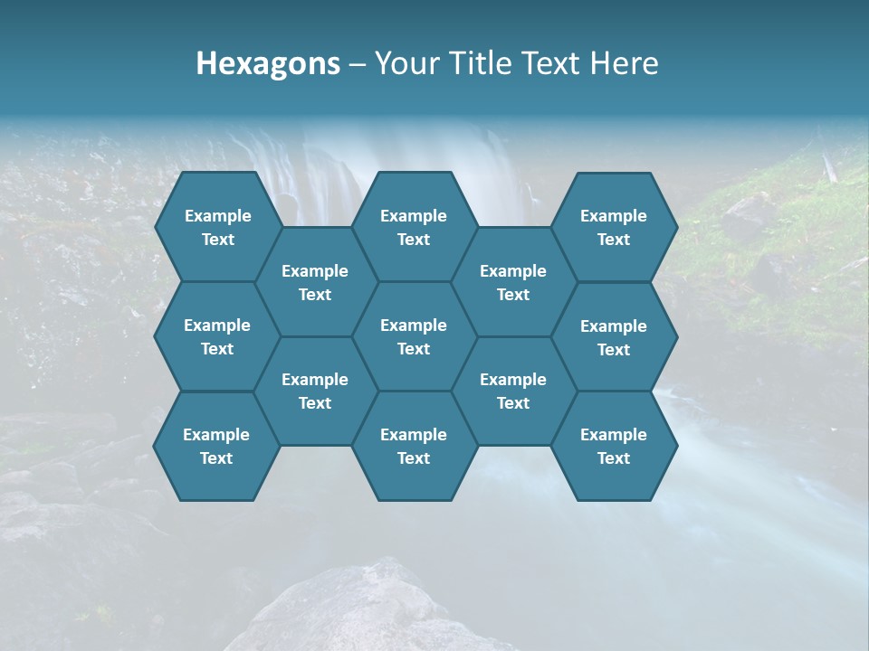 A Waterfall With Blue Water In The Middle Of A Forest PowerPoint Template