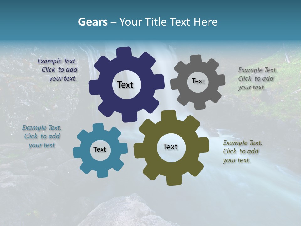 A Waterfall With Blue Water In The Middle Of A Forest PowerPoint Template