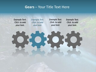 A Waterfall With Blue Water In The Middle Of A Forest PowerPoint Template