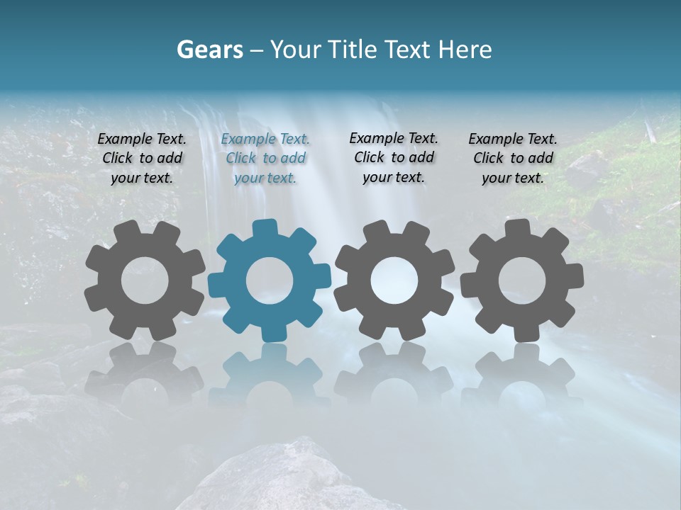 A Waterfall With Blue Water In The Middle Of A Forest PowerPoint Template