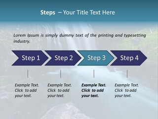 A Waterfall With Blue Water In The Middle Of A Forest PowerPoint Template