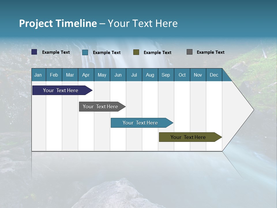 A Waterfall With Blue Water In The Middle Of A Forest PowerPoint Template