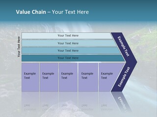 A Waterfall With Blue Water In The Middle Of A Forest PowerPoint Template