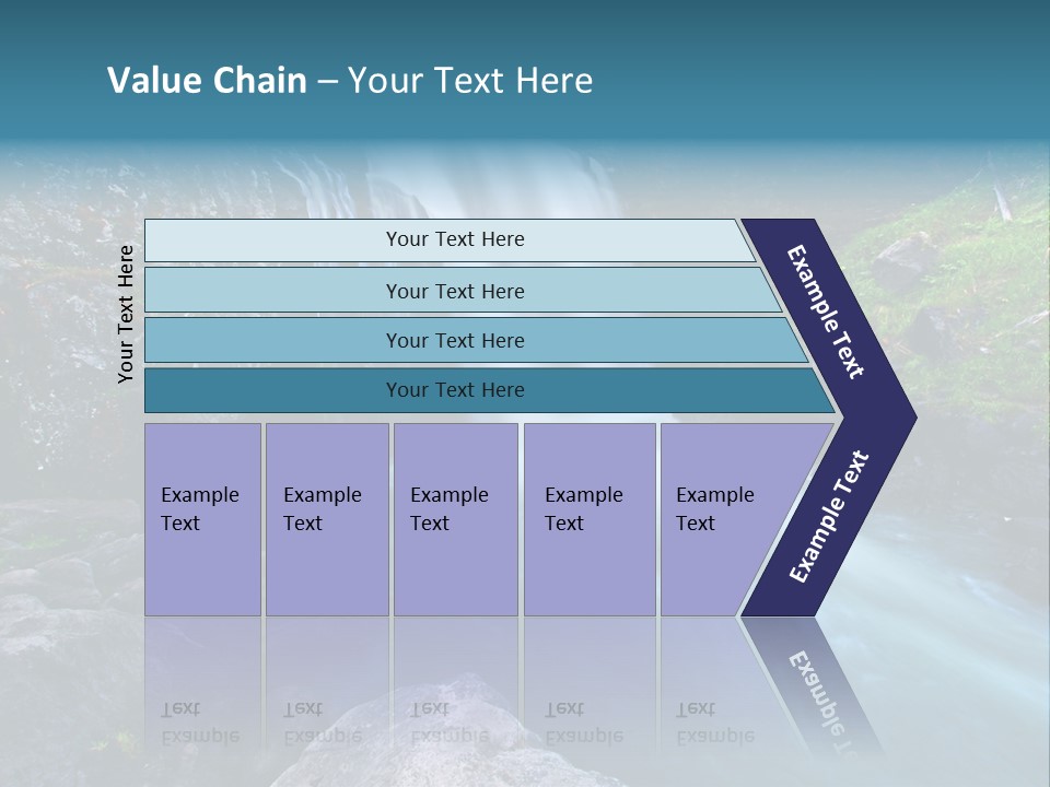 A Waterfall With Blue Water In The Middle Of A Forest PowerPoint Template