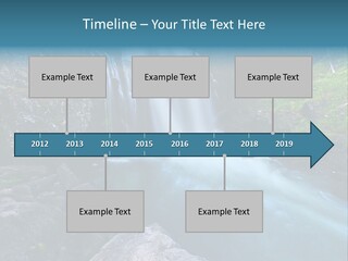 A Waterfall With Blue Water In The Middle Of A Forest PowerPoint Template