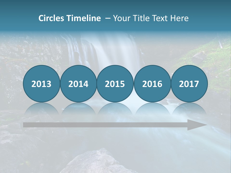 A Waterfall With Blue Water In The Middle Of A Forest PowerPoint Template