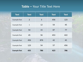 A Waterfall With Blue Water In The Middle Of A Forest PowerPoint Template