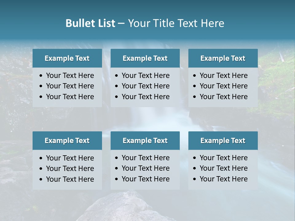 A Waterfall With Blue Water In The Middle Of A Forest PowerPoint Template