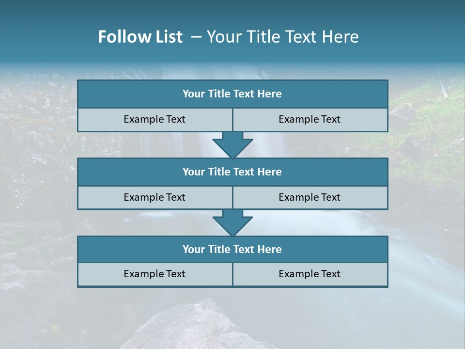A Waterfall With Blue Water In The Middle Of A Forest PowerPoint Template