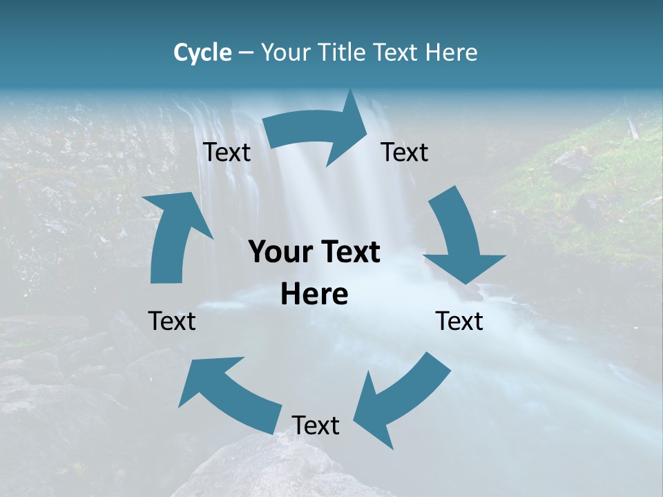 A Waterfall With Blue Water In The Middle Of A Forest PowerPoint Template