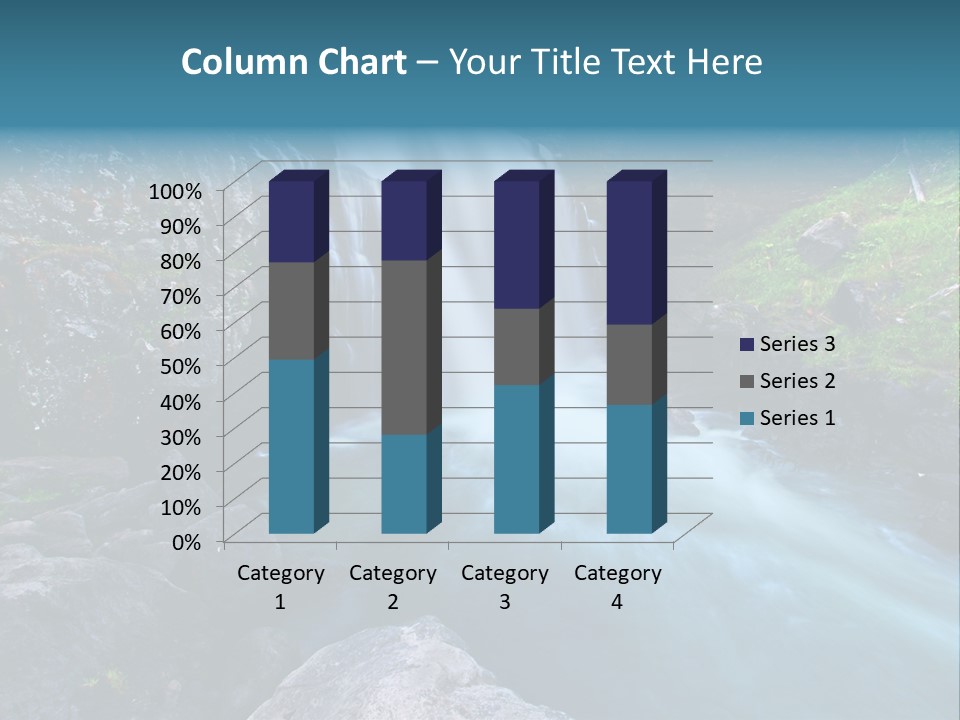 A Waterfall With Blue Water In The Middle Of A Forest PowerPoint Template
