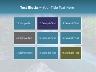 A Waterfall With Blue Water In The Middle Of A Forest PowerPoint Template