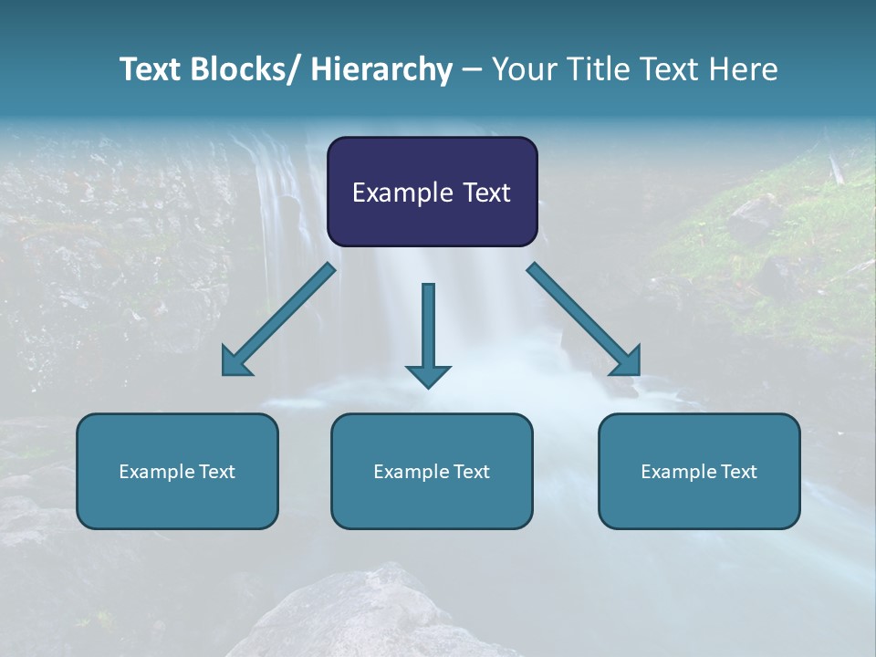 A Waterfall With Blue Water In The Middle Of A Forest PowerPoint Template