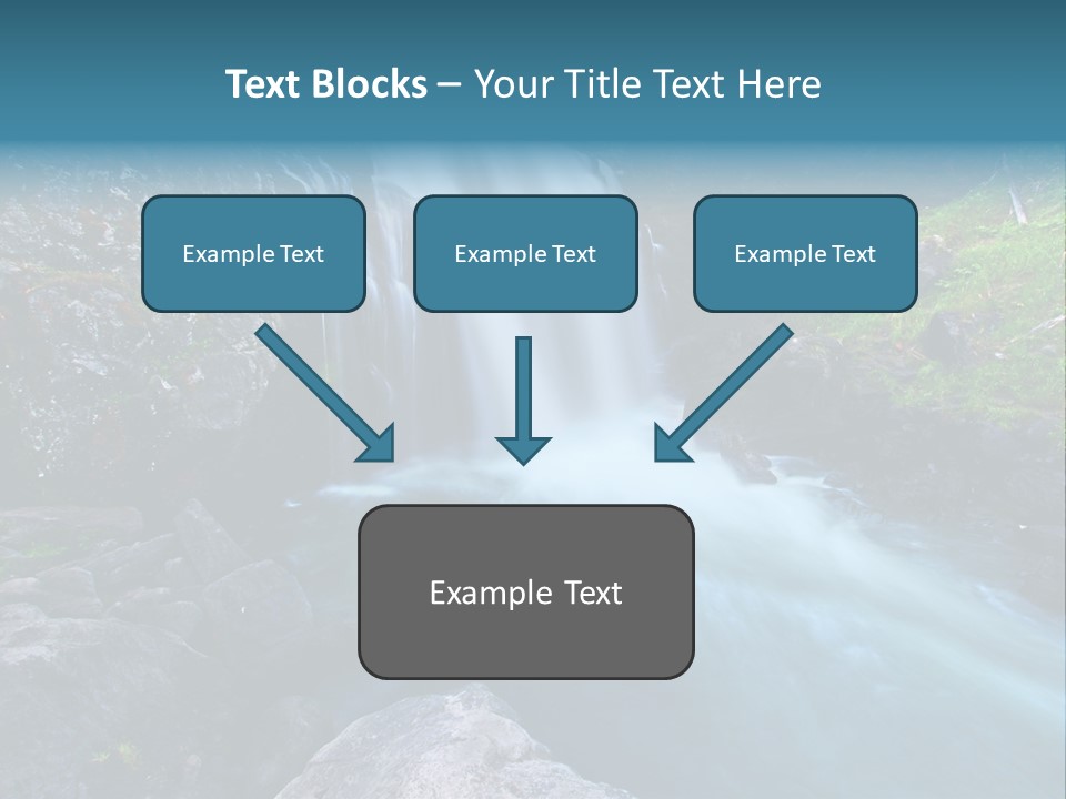 A Waterfall With Blue Water In The Middle Of A Forest PowerPoint Template