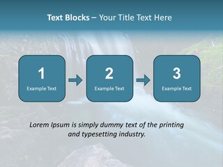 A Waterfall With Blue Water In The Middle Of A Forest PowerPoint Template