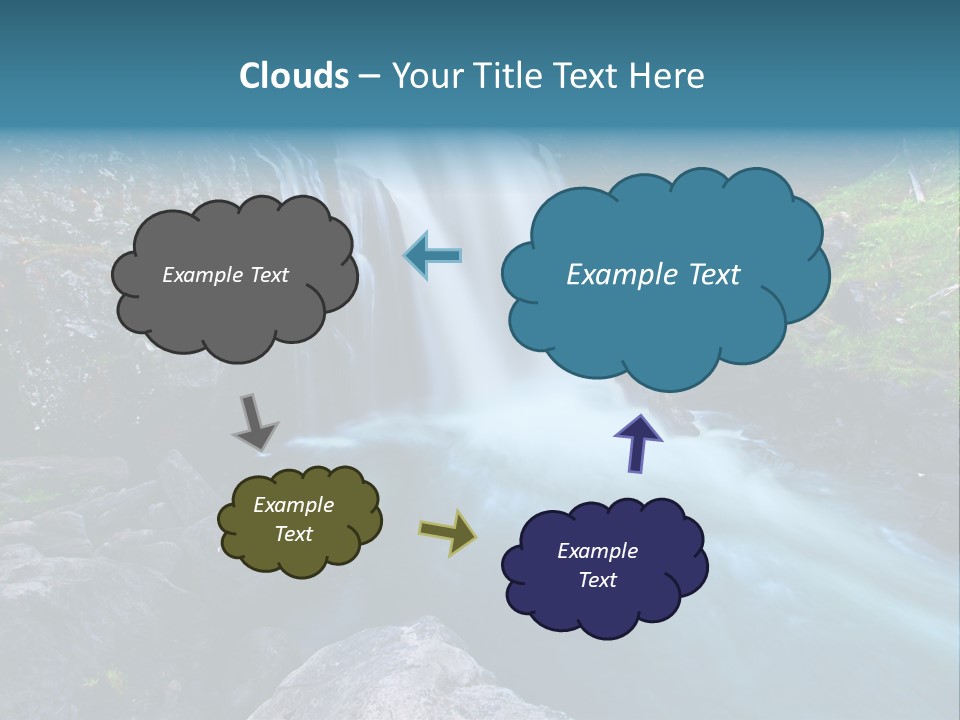 A Waterfall With Blue Water In The Middle Of A Forest PowerPoint Template