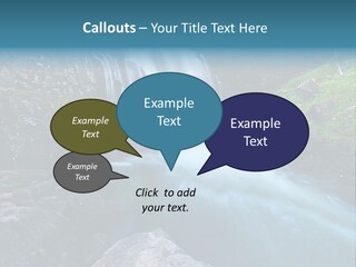 A Waterfall With Blue Water In The Middle Of A Forest PowerPoint Template