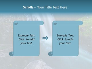 A Waterfall With Blue Water In The Middle Of A Forest PowerPoint Template