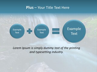 A Waterfall With Blue Water In The Middle Of A Forest PowerPoint Template