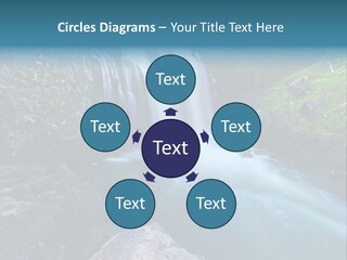 A Waterfall With Blue Water In The Middle Of A Forest PowerPoint Template