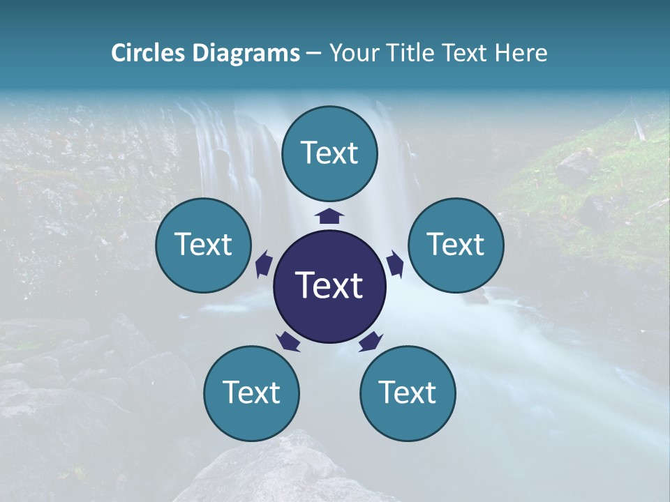 A Waterfall With Blue Water In The Middle Of A Forest PowerPoint Template