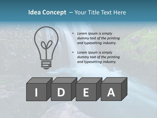 A Waterfall With Blue Water In The Middle Of A Forest PowerPoint Template