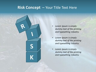 A Waterfall With Blue Water In The Middle Of A Forest PowerPoint Template