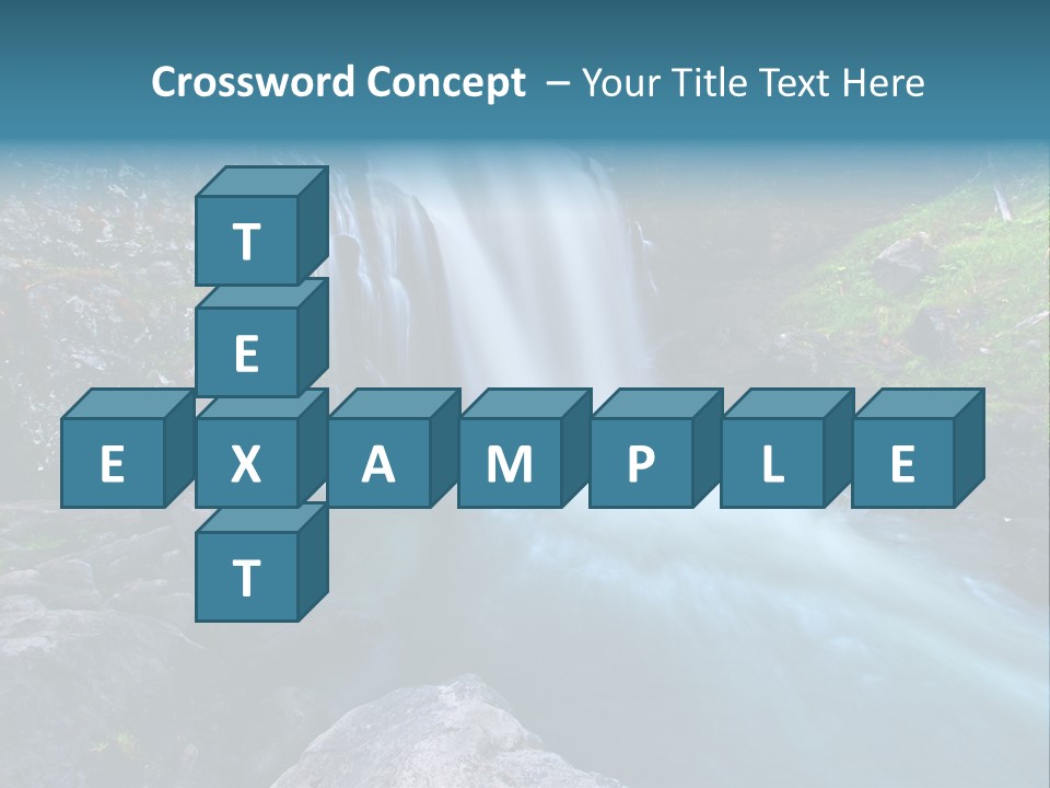 A Waterfall With Blue Water In The Middle Of A Forest PowerPoint Template