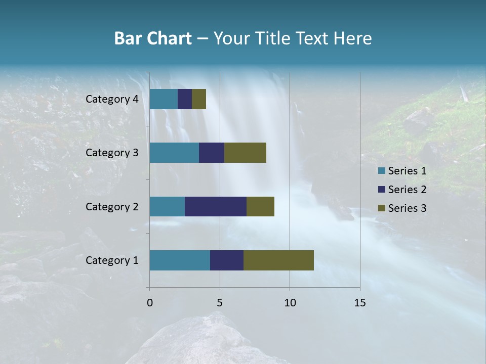 A Waterfall With Blue Water In The Middle Of A Forest PowerPoint Template