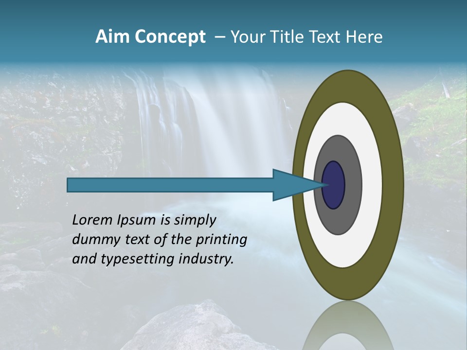 A Waterfall With Blue Water In The Middle Of A Forest PowerPoint Template
