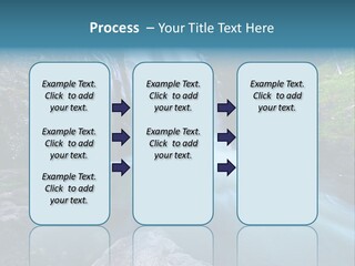 A Waterfall With Blue Water In The Middle Of A Forest PowerPoint Template