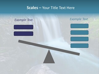 A Waterfall With Blue Water In The Middle Of A Forest PowerPoint Template