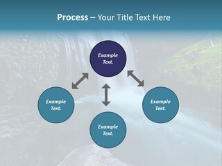 A Waterfall With Blue Water In The Middle Of A Forest PowerPoint Template
