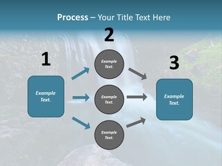 A Waterfall With Blue Water In The Middle Of A Forest PowerPoint Template